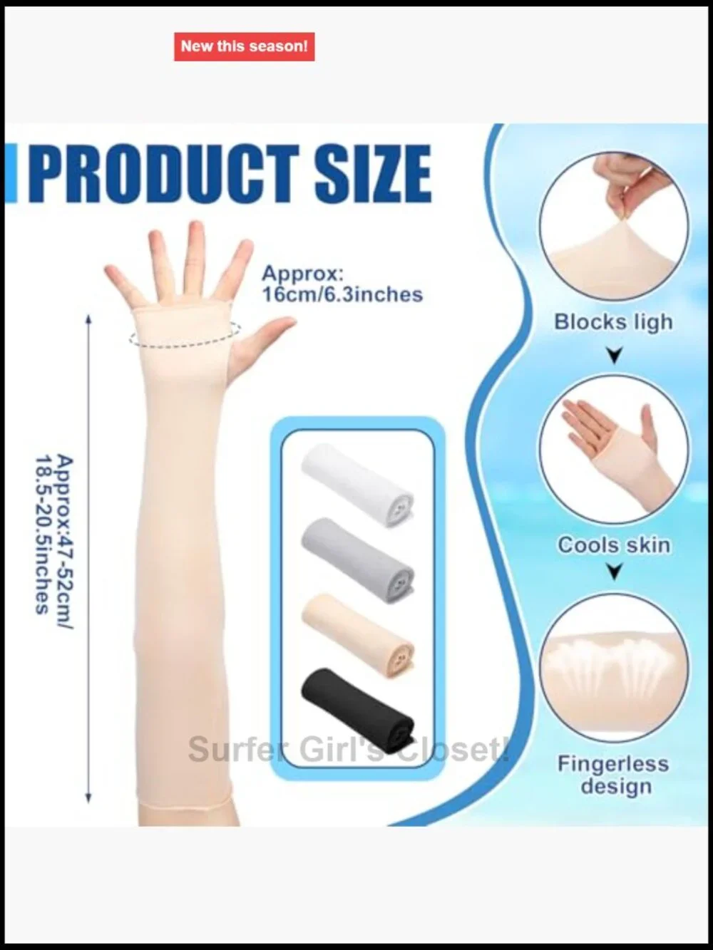 UV Protection Fingerless Elbow Length Gloves for Driving Oversleeve